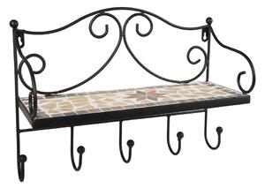 Črn kovinski stenski obešalnik s polico 42 cm Almeria – Garden Pleasure