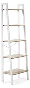 Bel/naraven regal v hrastovem dekorju 56x172x32 cm Aarhus – Kave Home