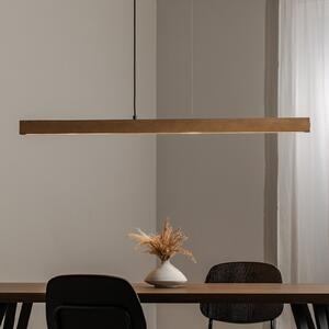 LED lesena viseča svetilka Teo, bor, 126 cm, dotik dimmer