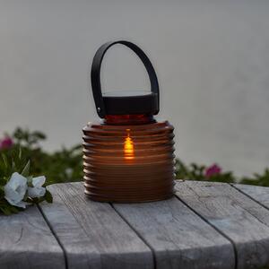 Sirius LED-sončna svetilka Aston Jar, višina 16 cm, jantarno-rjava, IP44, Rjava / rjasta, Steklo