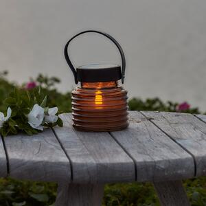 Sirius LED-sončna svetilka Aston Jar, višina 12 cm, jantarno-rjava, IP44, Rjava / rjasta, Steklo