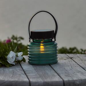 Sirius LED-sončna svetilka Aston Jar, višina 12 cm, zelena/rjava, IP44, Zelena, Steklo