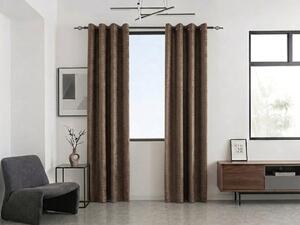 Zatemnitvena zavesa LOOM VELVET 140x250 cm, rjava Za obesiti: Kovinski obročki