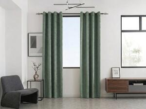 Zatemnitvena zavesa LOOM VELVET 140x250 cm, zelena Za obesiti: Kovinski obročki