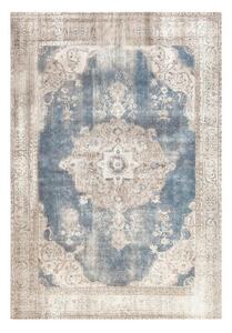 RAVNO TKANA PREPROGA Vintage 8400 Creme / Blau 140/200 cm potiskano modra, krem barve