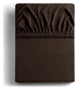 Temno rjava napenjalna rjuha iz jerseyja 140x200 cm Amber – Restilo