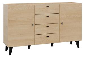 Komoda Comfivo Avimelo 100, Hrast, Črna, 90x151x40cm