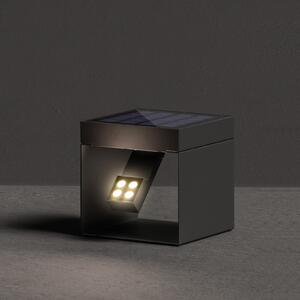 KLEWE LED solarni vrtni reflektor Alea antracit 15 x 15cm IP65, Črna, Aluminij, Sodobni, Solarne luči