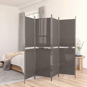 VidaXL Paravan 5-delni antraciten 250x180 cm blago