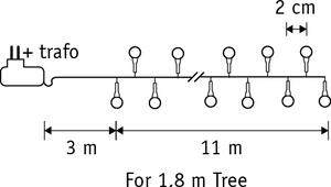 Kerstboomverlichting groen met 550 LED's wit 14m IP44 - Comet