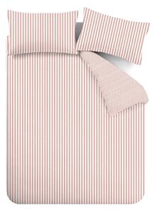 Rožnata enojna flanelna posteljnina 135x200 cm Stripe – Catherine Lansfield