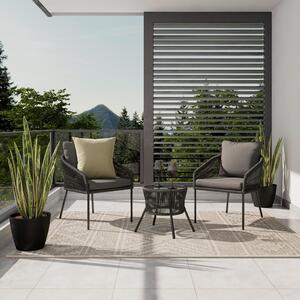 Modern Living Set Za Balkon Lilly, Črna, Siva, 3-Delno