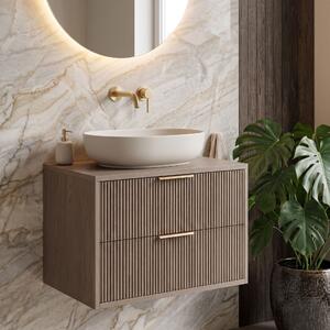Kopalniška omarica pod umivalnikom Rea Mono 60cm Grey Oak