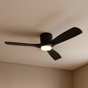 Lucande Smart LED stropni ventilator Moneno, črn, DC, Tuya, zatemnjen, Črna, Dnevna soba / jedilnica, Kovina, Sodobni