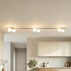 TK Lighting Stropna svetilka Imelo, rjava, 6-žarčkov, steklo, dolžina 200 cm, zatemnjen, Rjava / rjasta, spalnica, Steklo