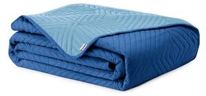 Modro prešito pregrinjalo iz mikrovlaken 220x240 cm Softa – Restilo