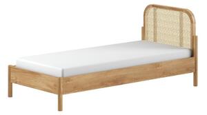 Postelja iz masivnega hrasta z letvenim dnom 90x200 cm v naravni barvi Olive Rotan – Vipack