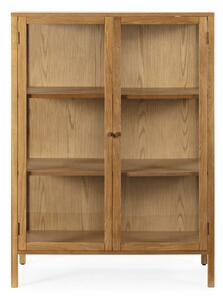 Vitrina v hrastovem dekorju v naravni barvi 90x126x40 cm Ceci – MOME