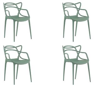 Set 4 stolov iz plastike KATO, žajbljeva