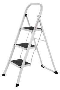 Zložljiva lestev STEP, 3 stopnice, max. 150 kg, bela/črna SongmicsHome