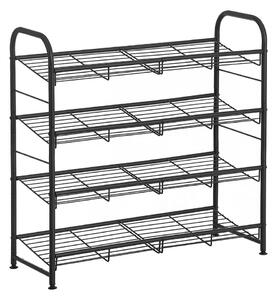 Stojalo za čevlje IRON, 4 police, 68,5x27,5x65 cm, črna SongmicsHome