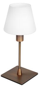 Steinhauer Namizna svetilka Ancilla, bronasta, višina 33 cm, kovina, steklo, E14, Bela, Dnevna soba / jedilnica, Steklo