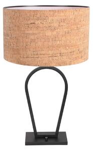 Steinhauer Namizna svetilka Stang, črna/rjava, višina 71 cm, pluta, zatemnjen, Črna, Dnevna soba / jedilnica, Kovina, Sodobni