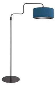 Steinhauer Stojna svetilka Bloeba, črna/modra, višina 165 cm, velur, Črna, Dnevna soba / jedilnica, Kovina, Sodobni