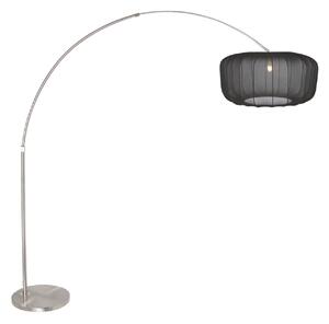 Steinhauer Stoječa svetilka Sparkled Light v obliki loka, jeklo/črn najlon, 240 cm, Kovinska, Dnevna soba / jedilnica, Kovina, Sodobni