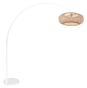 Steinhauer Stoječa svetilka Bogen Sparkled Light, bela/naravna bambusova pletenina, Bela, Dnevna soba / jedilnica, Kovina, Sredozemski