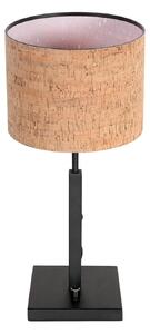 Steinhauer Namizna svetilka Stang, črna/rjava, višina 40 cm, pluta, Črna, Dnevna soba / jedilnica, Kovina, Sodobni