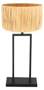 Steinhauer Namizna svetilka Stang 3857ZW, morska trava, črna/naravna, višina 55 cm, Črna, Dnevna soba / jedilnica, Kovina
