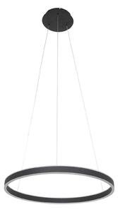 Steinhauer LED viseča luč Ringlux Ø 60cm 2-light črna, zatemnjen, Črna, Dnevna soba / jedilnica, Kovina, Sodobni
