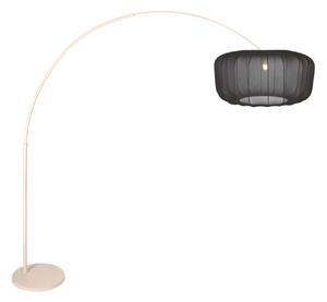 Steinhauer Stoječa svetilka Sparkled Light v obliki loka, krem/črn najlon, 240 cm, Bež, Dnevna soba / jedilnica, Kovina, Sodobni