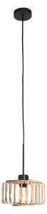 Steinhauer Visoka svetilka Sparkled Light, črna/naravni bambus, Ø 20 cm, zatemnjen, Les, Dnevna soba / jedilnica, Bambus