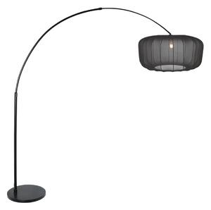 Steinhauer Stoječa svetilka Sparkled Light, črna/črni najlon, 240 cm, Črna, Dnevna soba / jedilnica, Kovina, Sodobni