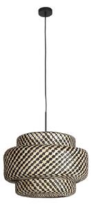 Steinhauer Visoka svetilka Sparkled Light 4478ZW, pletena iz bambusa, Ø 53 cm, zatemnjen, Črna, Dnevna soba / jedilnica, Bambus