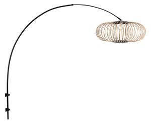 Steinhauer Stenska svetilka Sparkled Light 4408ZW, črna/naravni bambus, E27, Črna, Dnevna soba / jedilnica, Kovina