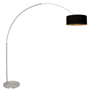 Steinhauer Stojna svetilka Sparkled Light jeklo/črno-zlata 240 Chintz, zatemnjen, Kovinska, Dnevna soba / jedilnica, Kovina, Sodobni, Stoječe senčilo