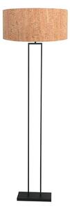 Steinhauer Stropna svetilka Stang, črna/rjava, višina 160 cm, pluta, zatemnjen, Črna, Dnevna soba / jedilnica, Kovina, Sodobni