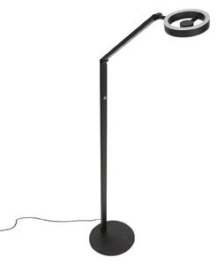 Steinhauer LED stoječa svetilka Ringlux, črna, kovina, nastavljiva, zatemnjen, Črna, Dnevna soba / jedilnica, Kovina, Sodobni