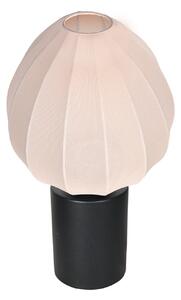 Mexlite Namizna svetilka Bloeba, bela/črna, Ø 25 cm, platno/kovina, Bela, Dnevna soba / jedilnica, Tkanine / tekstil