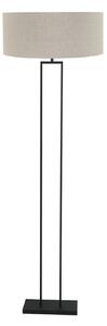 Steinhauer Stojna svetilka Stang, črna/platno v barvi blata, višina 160 cm, E27, Črna, Dnevna soba / jedilnica, Kovina, Sodobni