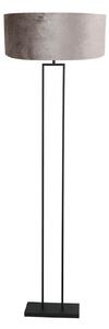 Steinhauer Stojna svetilka Stang, črna/srebrni velur, višina 160 cm, E27, Črna, Dnevna soba / jedilnica, Kovina, Sodobni