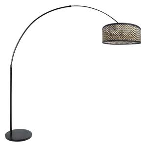 Steinhauer Lukasta svetilka Sparkled Light, črna/pletenina v črno-lesnem vzorcu, Črna, Dnevna soba / jedilnica, Kovina