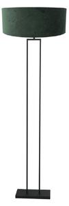 Steinhauer Stojna svetilka Stang, črna/zeleni velur, višina 160 cm, E27, Črna, Dnevna soba / jedilnica, Kovina, Sodobni