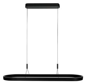 Steinhauer LED viseča svetilka Mykty, črna, dolžina 120 cm, kovina, 2-svetilna., zatemnjen, Črna, Dnevna soba / jedilnica, Kovina, Sodobni