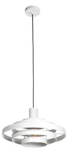 Steinhauer Obesna svetilka Halo Cirque, bela, kovina, Ø 50 cm, E27, zatemnjen, Bela, Dnevna soba / jedilnica, Kovina, Sodobni