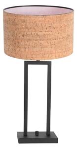 Steinhauer Namizna svetilka Stang 4357ZW, pluta, črna/rjava, višina 55 cm, Črna, Dnevna soba / jedilnica, Kovina, Sodobni