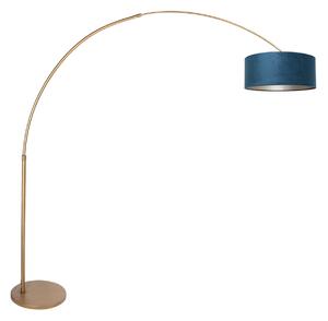 Steinhauer Stojna svetilka Sparkled Light bronasta/modra, 240 cm, velur, zatemnjen, Bronasta / starinska medenina, Dnevna soba / jedilnica, Kovina, Sodobni